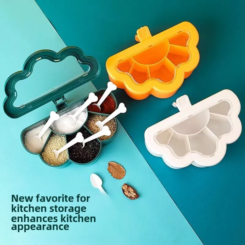 Многофункциональный пластиковый ящик для хранения приправ с облачным дизайном