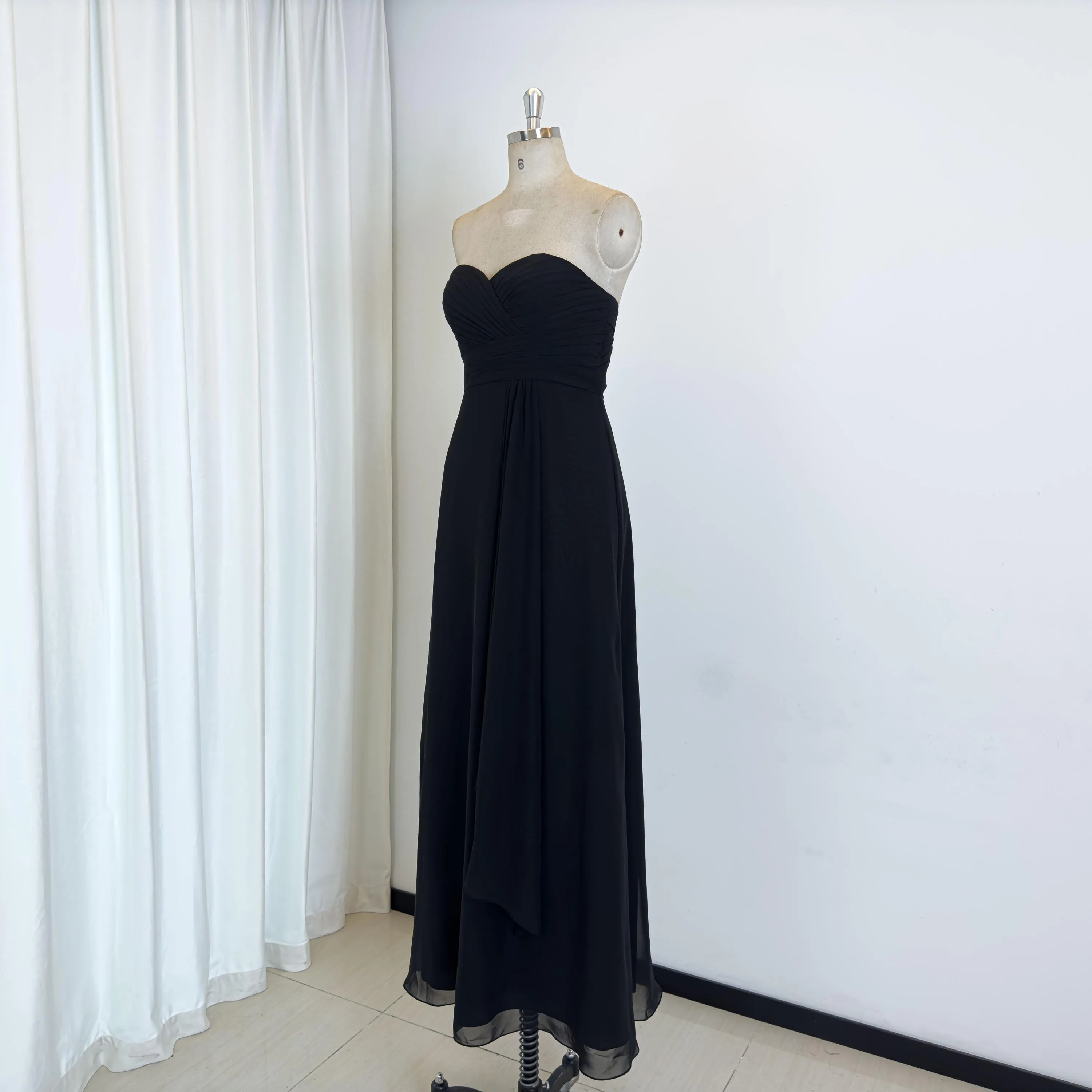 TEENYEE New Fashion detachable strap Black Formal Evening Bridesmaid Dresses Women Lady Elegant Ball Gown For Party