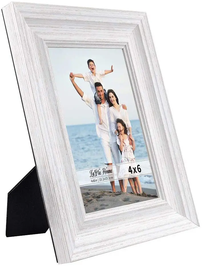 4x6 Set of 3 Elite Collection Rustic Photo Frame Set with High Definition Glass