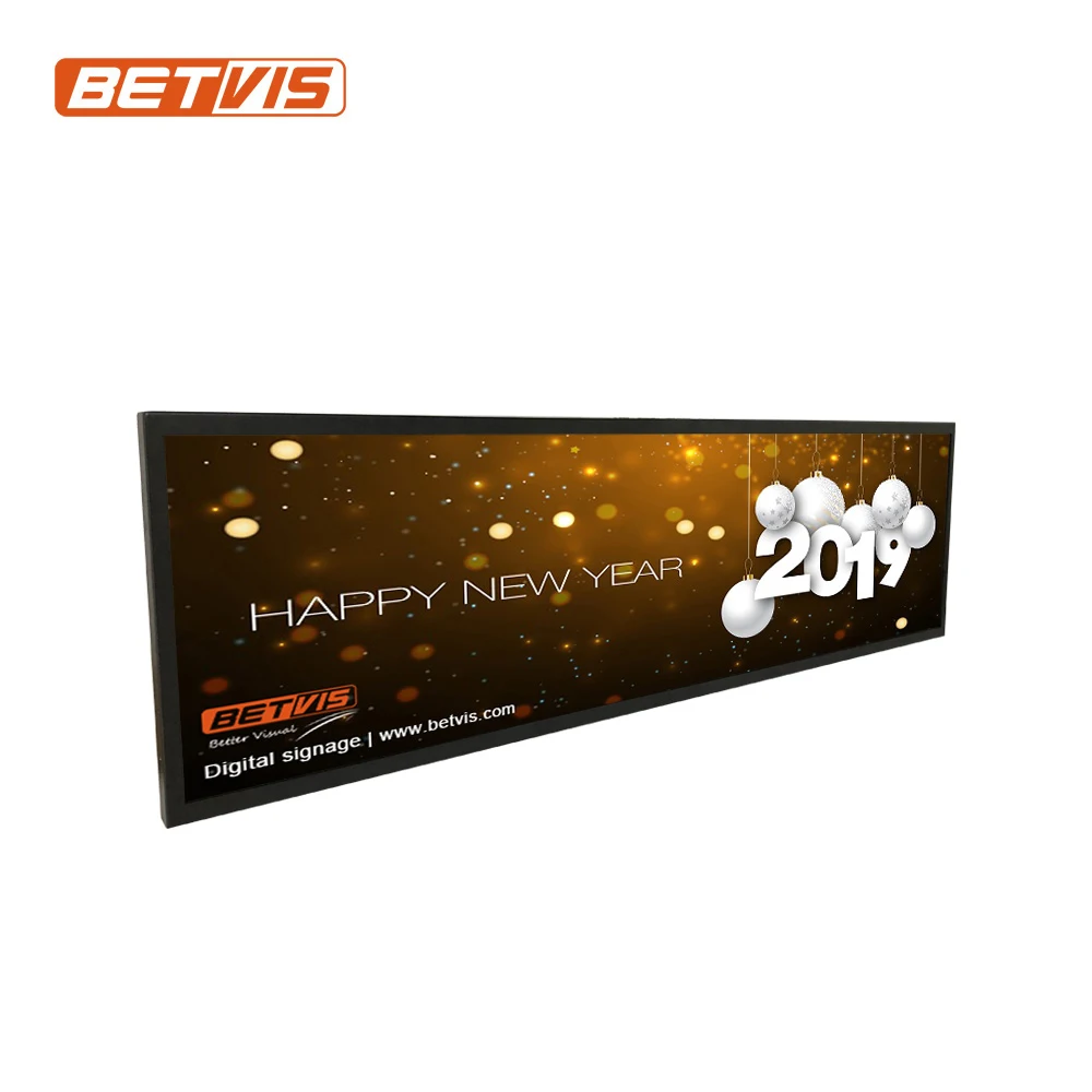 58.4 inch ultra-wide Stretched Monitor Bar-type LCD display for superstore shelf exhibition with free software