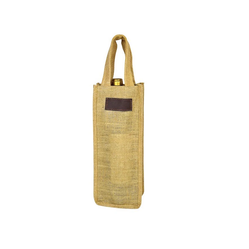 
Wholesale Customized OEM Burlap Hemp Raw Material Wine Bottle Jute Tote Shopping Bag 