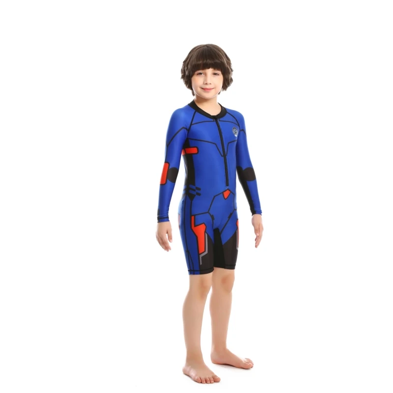 Manufacturer Custom Kids Cute Swimsuits Swimming Clothes Rash Guard Dropshipping Children Boy Long Sleeve Swimwear