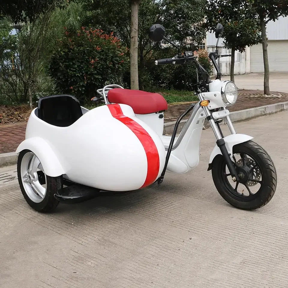 60v 500w 1000w 1500w tri wheel electric scooter New Designed Motorcycle with side tank car and can up to 21mph