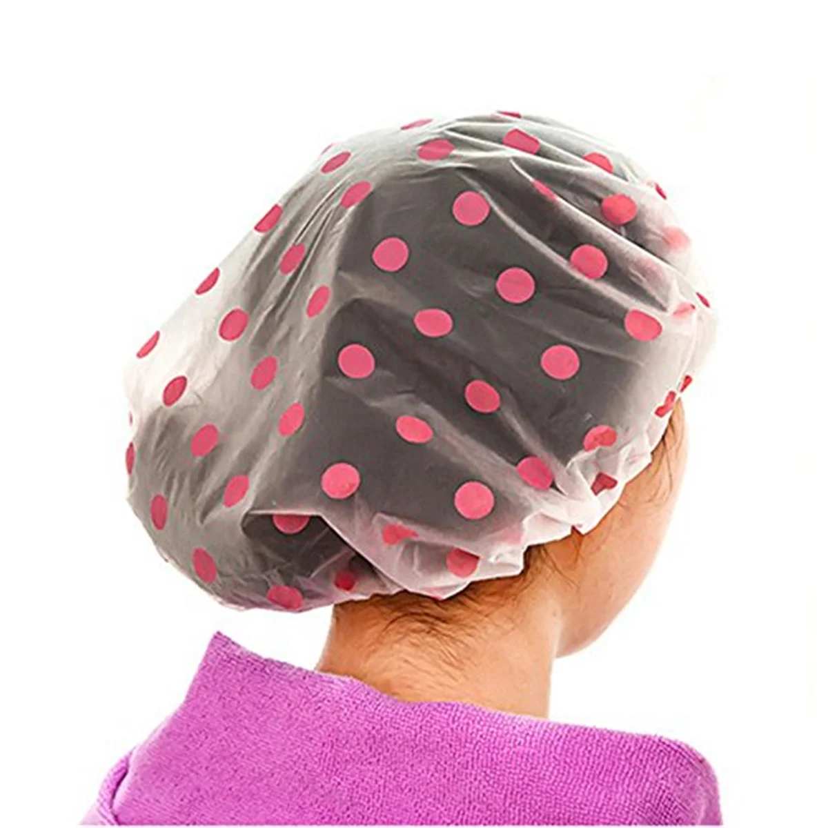 Custom Printing High-elastic Bath Waterproof Reusable Plastic Clear Packaging EVA Hair cover Bathing Shower Caps For Women