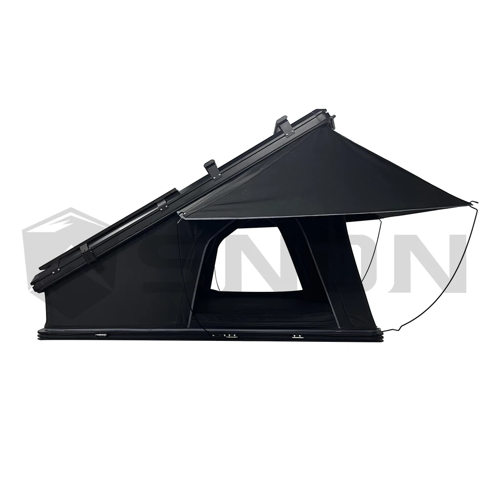SNDN 4X4 Camping Triangle Car Rooftop Tent Hard Clamshell Aluminum 4 Person Hard Shell Roof Top Tent With Solar Panels