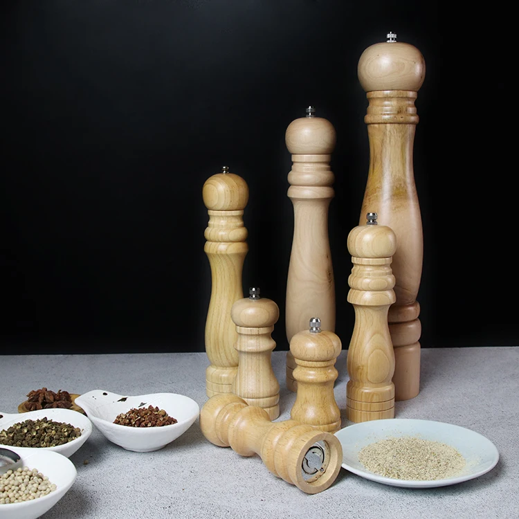 mill jar salt and pepper grinder set  spice grinder pepper grinders wood Herb & Spice Tools