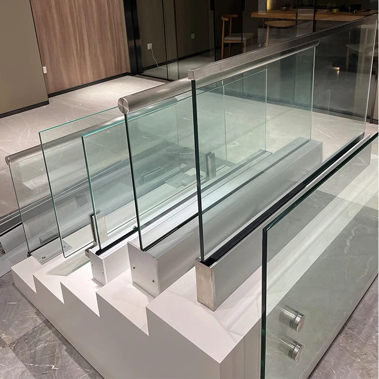 HDSAFE Deck Balcony Glass Railing System Aluminum U Channel Profile Glass Balustrade Handrail Base Shoe Glass Fence Outdoor