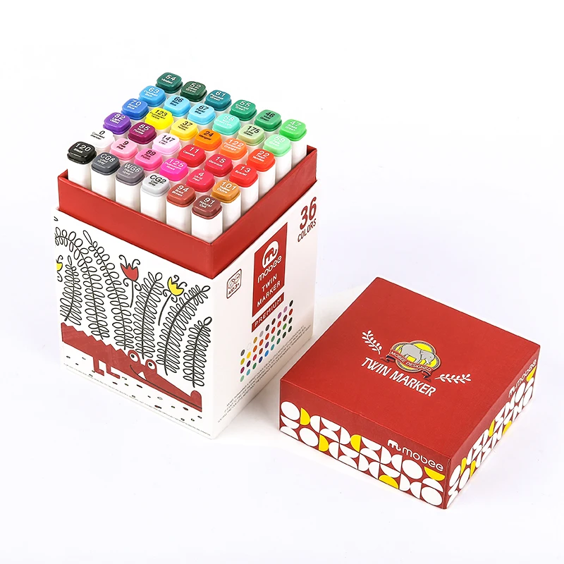 Multicolor 36pcs/set art marker Factory Wholesale supply double point marker alcohol-Based dual tip twin marker for painting