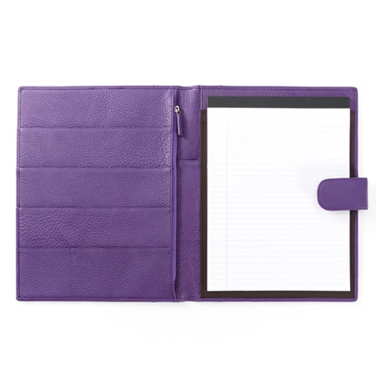 full grain leather universal file folders genuine leather organizing file folders with zipper pockets A4 size folders