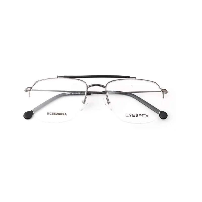 Fashion Half Rimless  Men and Women With Double Bridge Process Metal Computer Reading Optical Frame Glasses
