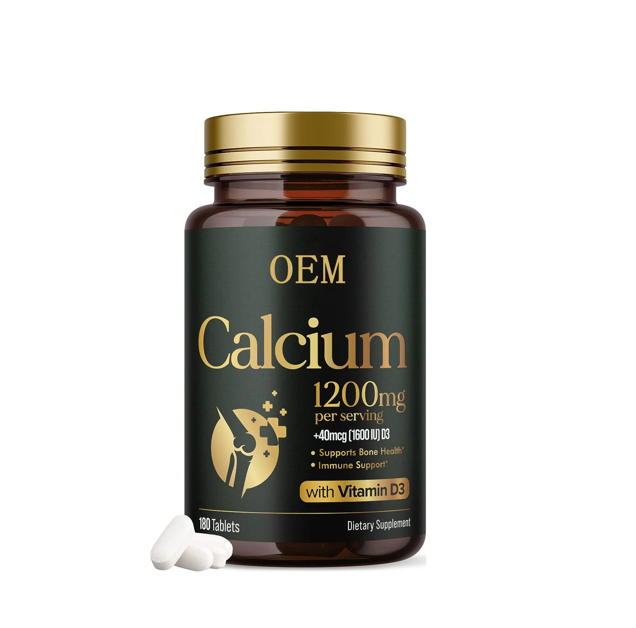 High Calcium Carbonate Vitamin D3 Tablet Health Supplement for Adults to Support Immunity and Bone Health