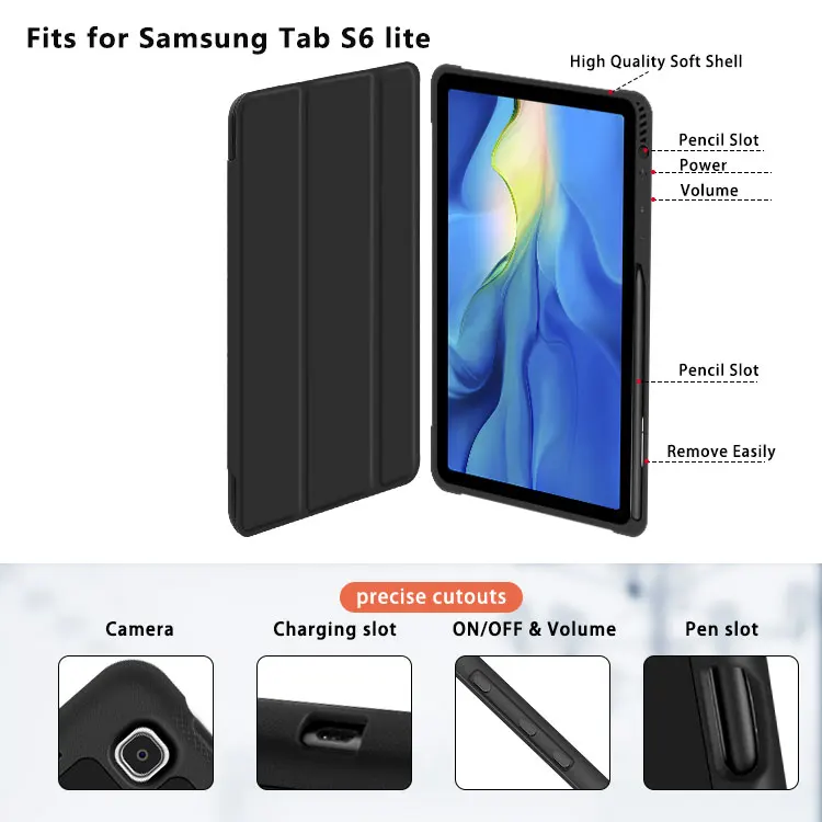  Чехол для Samsung tab 10 4 дюйма противоударный чехол из ПУ и ТПУ со встроенным держателем карандашей Galaxy Tab S6