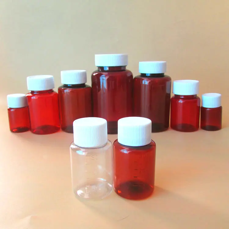 Transparent Large Mouth Plastic Liquid Medicine Bottle Small Empty Capsules Package Bottle
