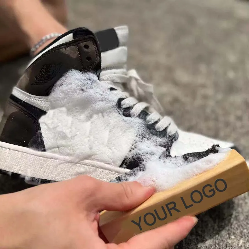 Sneaker foam Cleaner with 2 brushes + 1 microfibre cloth white shoe suede cleaner shoe cleaning set