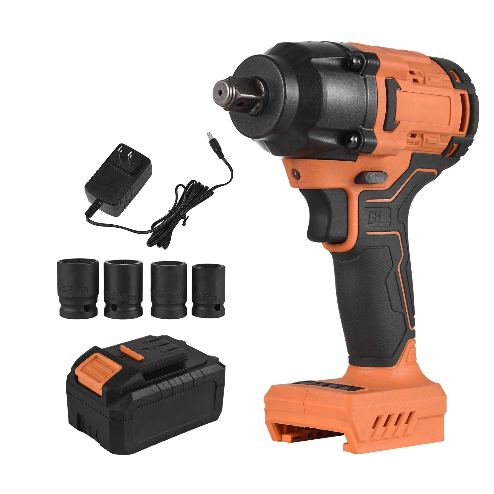 20V 3.0Ah Lithium Battery Cordless Brushless Impact Wrench Variable Speed 420N.m Torque Handheld Power Wrench