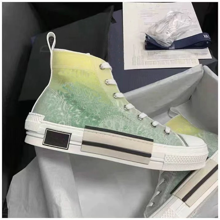 Кеды B23 женские высокие дизайнерские холщовые кроссовки с вышивкой принтом алфавита Повседневная модная обувь на платформе
