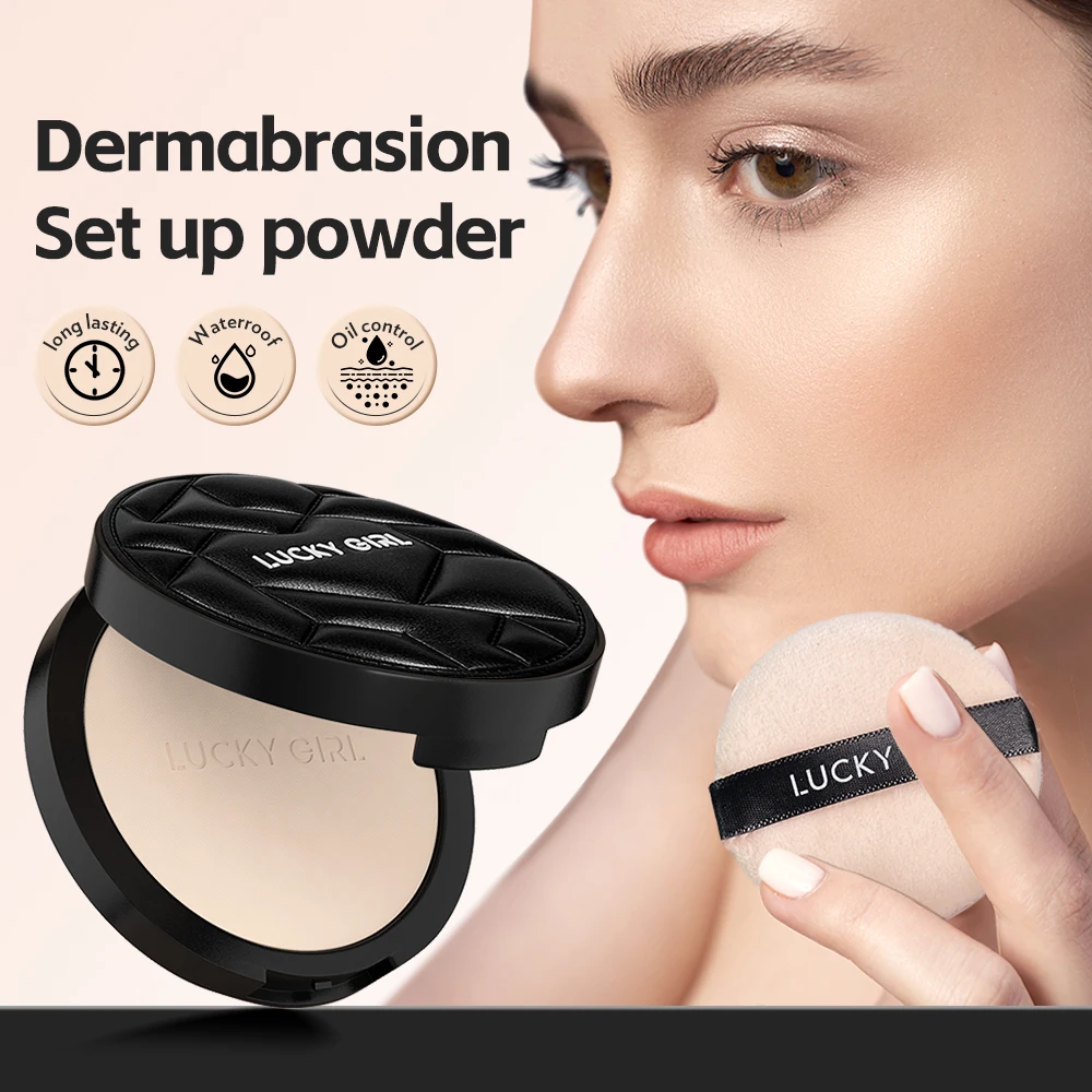 Lucky Girl Wholesale Pressed Powder Waterproof Oil Control Face Makeup Powder 10g 2 Color High Quality Light Luxury Face Powder