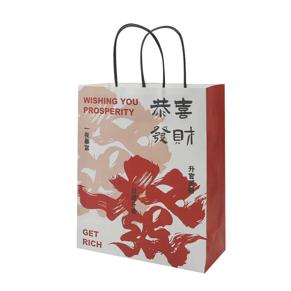 Pattern color China customization printed Folded Food Delivery Craft Shopping tote paper bags for dresses