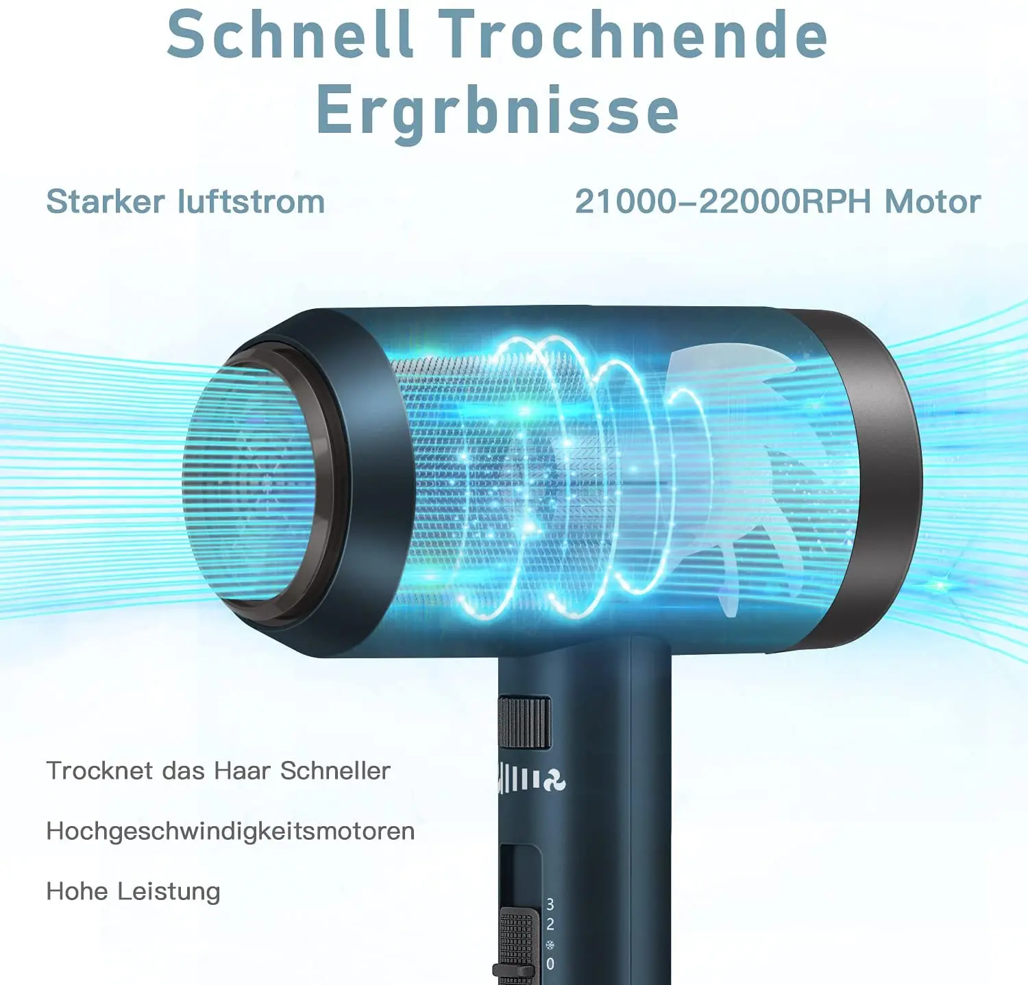 Salon DC Motor with Concentrator/Diffuser/Ionic Function Strong Wind Light Weight Hair dryer