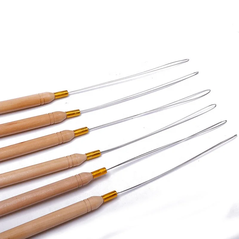 micro rings loop tool loop threader pulling needle used with hair plier and beads for human hair extension tools