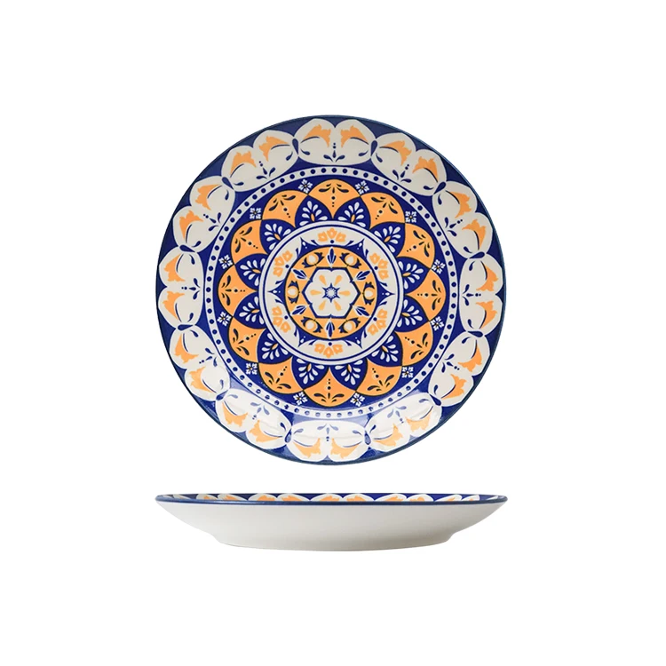 Exquisite tableware round mouth plate ceramic tableware dinner plate