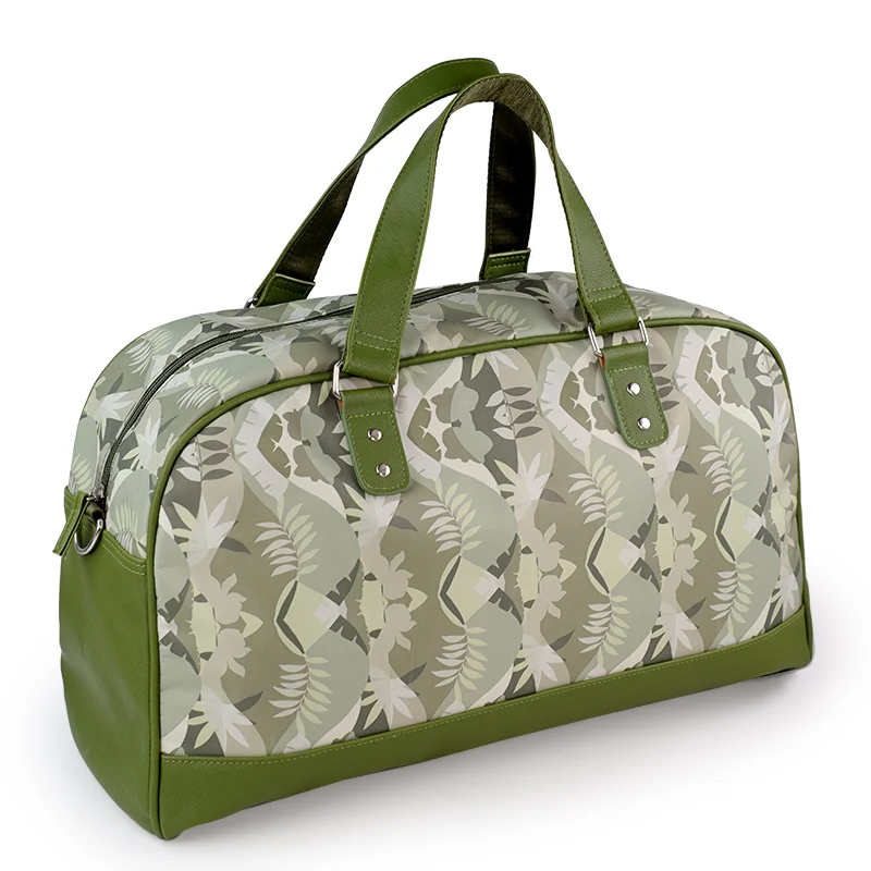 Customized Large Capacity Storage Camouflage Pattern Waterproof Makeup Toiletry Organizer Green Polyester Travel Bag