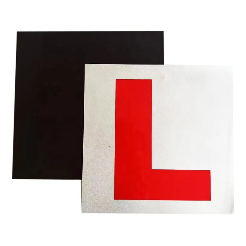 waterproof high quality PVC student driver car magnet sticker L P plate for new driver