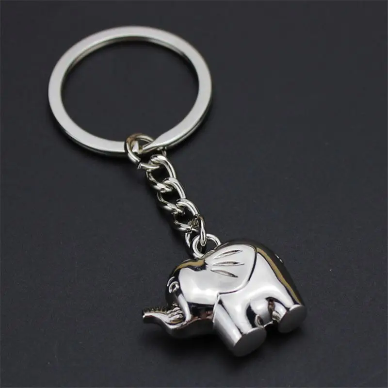 3D Fashion Lovely Pet Keychain Silver Color Gold Alloy Key Chain Souvenir Gifts Elephant Keychain