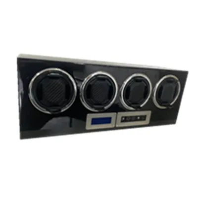 Wooden Watch Box Case Black Gloss Paint Automatic Luxury Watch Winder Leather  4 slots with touch screen remote control