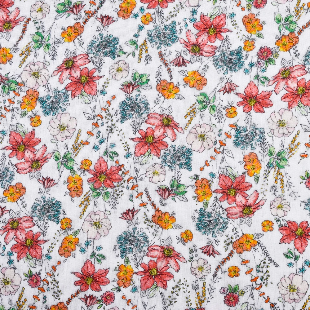 Woven Fabrics Cotton 100% Soft Digital Printing Cotton Poplin Fabric For Shirts