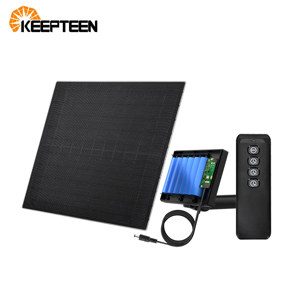 KEEPTEEN Multi-purpose USB Type-C Outdoor Waterproof Solar Panel DC 12V/1A Output Solar Panel Built-in 18000mAh Battery