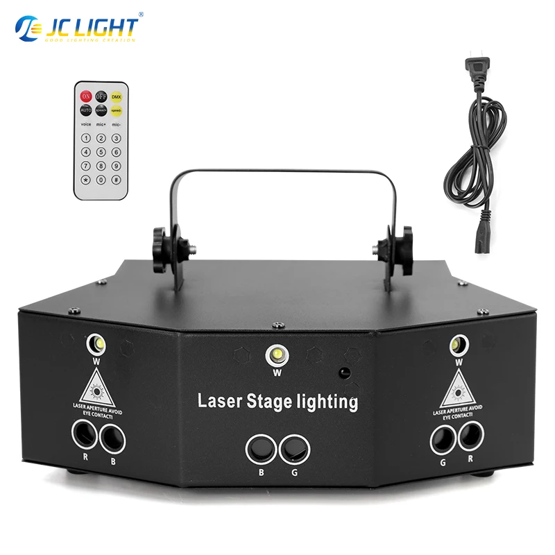 Disco Laser Light 9 Eye Rgbw Dj Party Projector Beam Lights Voice Control White Lazer Strobe Stage Lighting for Sale Club