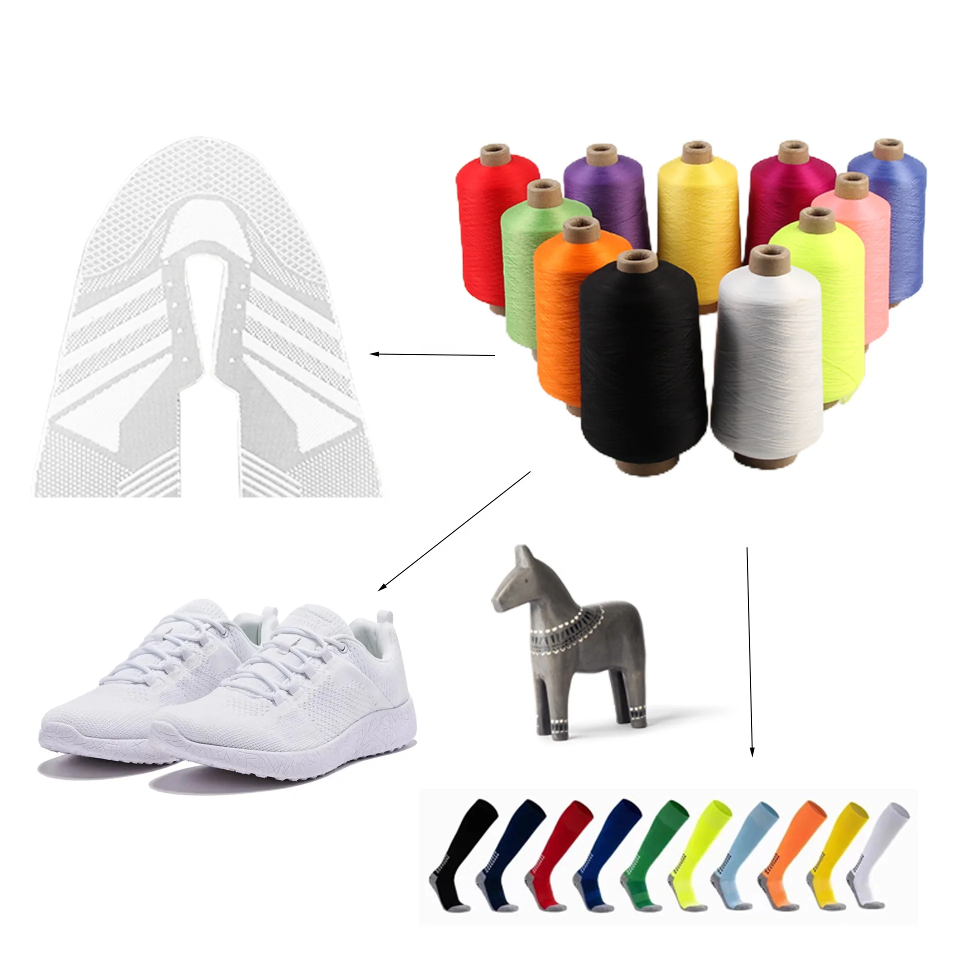 Socks Machine Use China Polyester High Stretch Yarn Commercial Sock Knitting Auto Linking Socks Yarn