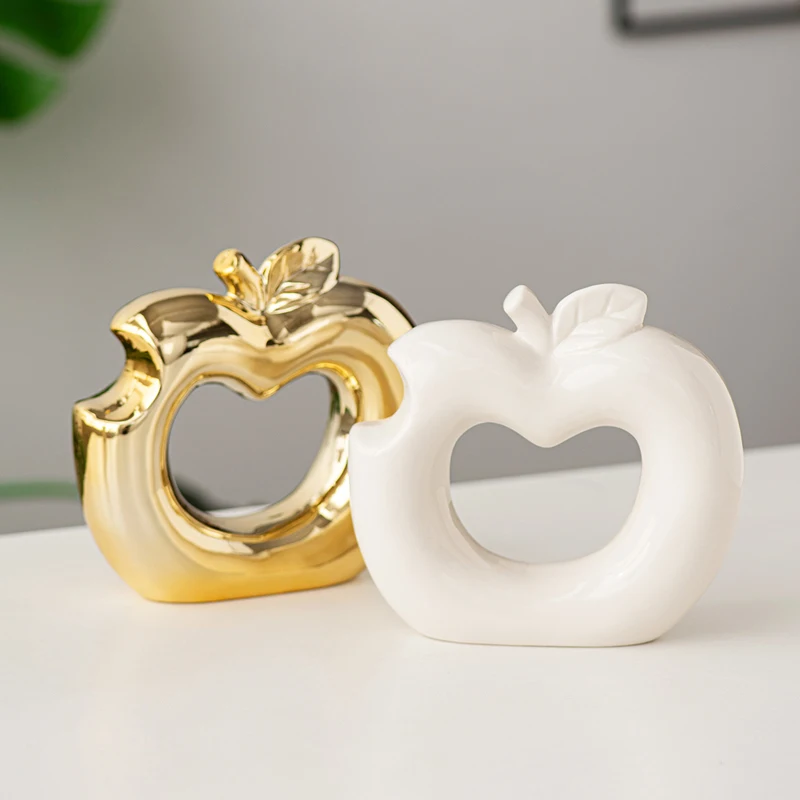 Brand New Golden Apple Ceramic Decoration Modern Simple Nordic Style Home Creative Decoration
