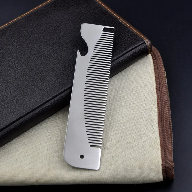 2022 Unique design custom home travel salon hairdressing comb stainless steel anti static folding portable comb (1600430090940)