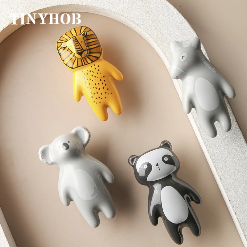 Animal shape /Cartoon Children Room Yellow Ceramic Cabinet Knobs Wardrobe Handle Door Handle Cabinet Handles for Kids CZ-2236