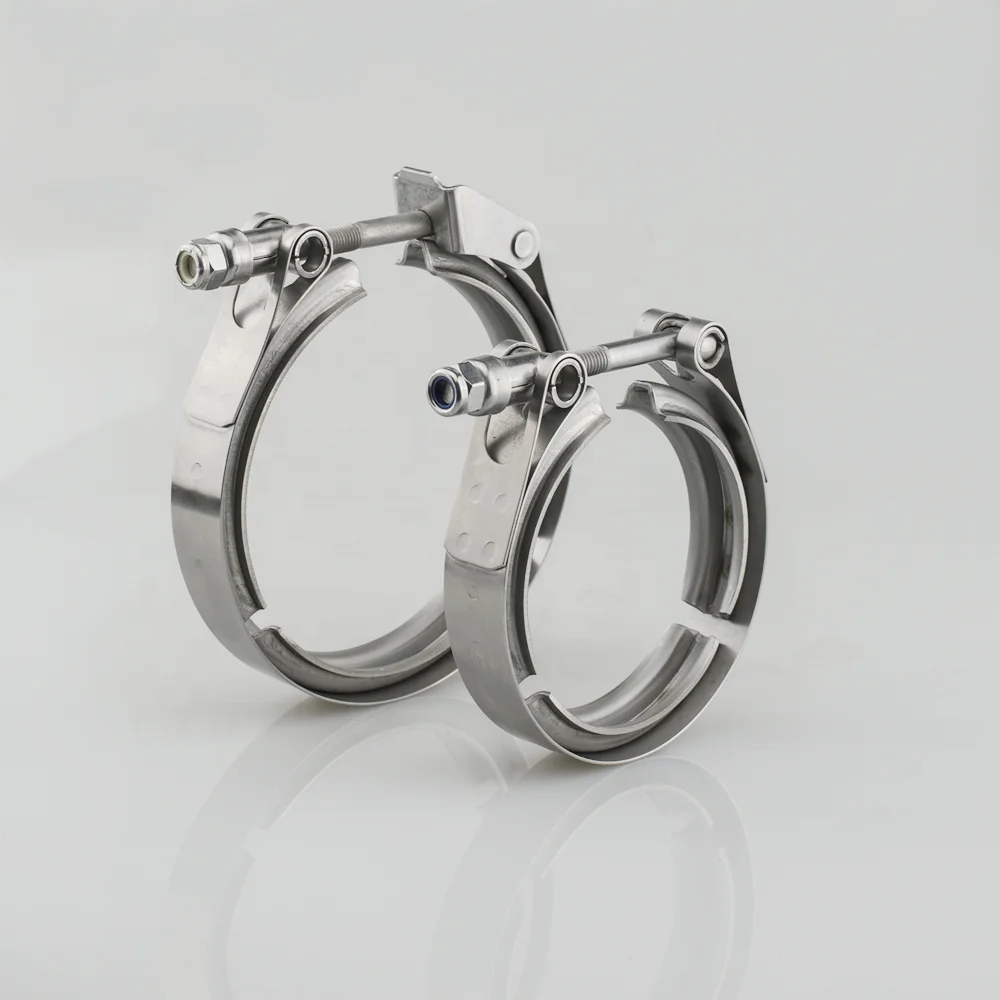 304 stainless steel standard V band clamp with flat male and female flanges complete set