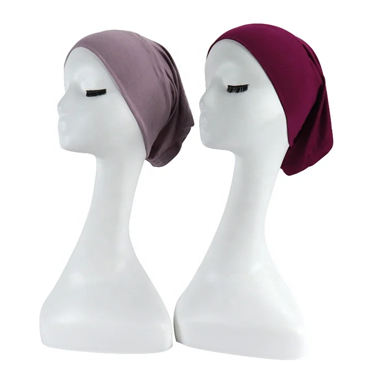
fashion ladies soft cotton jersey under scarf women hijab caps bone tube bonnet inner cap islaimc head cover muslim hijab hat 