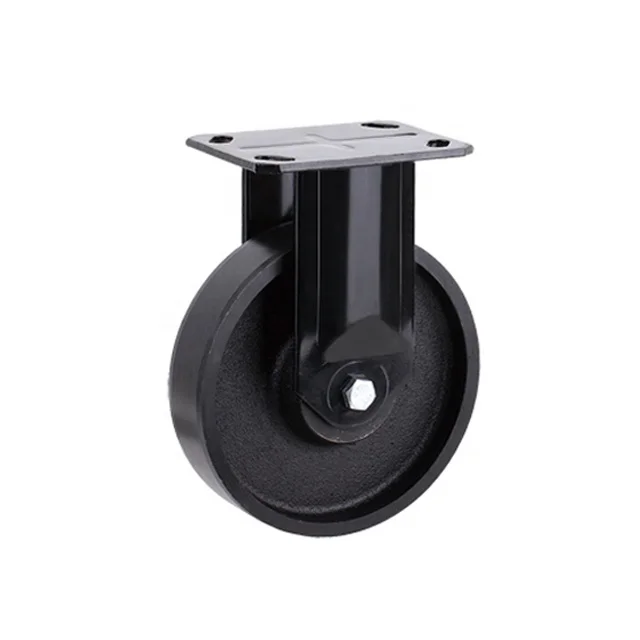 High load capacity up to 1 ton 5 / 6 / 8 /10 inch cast iron extra heavy duty rigid industrial wheel caster