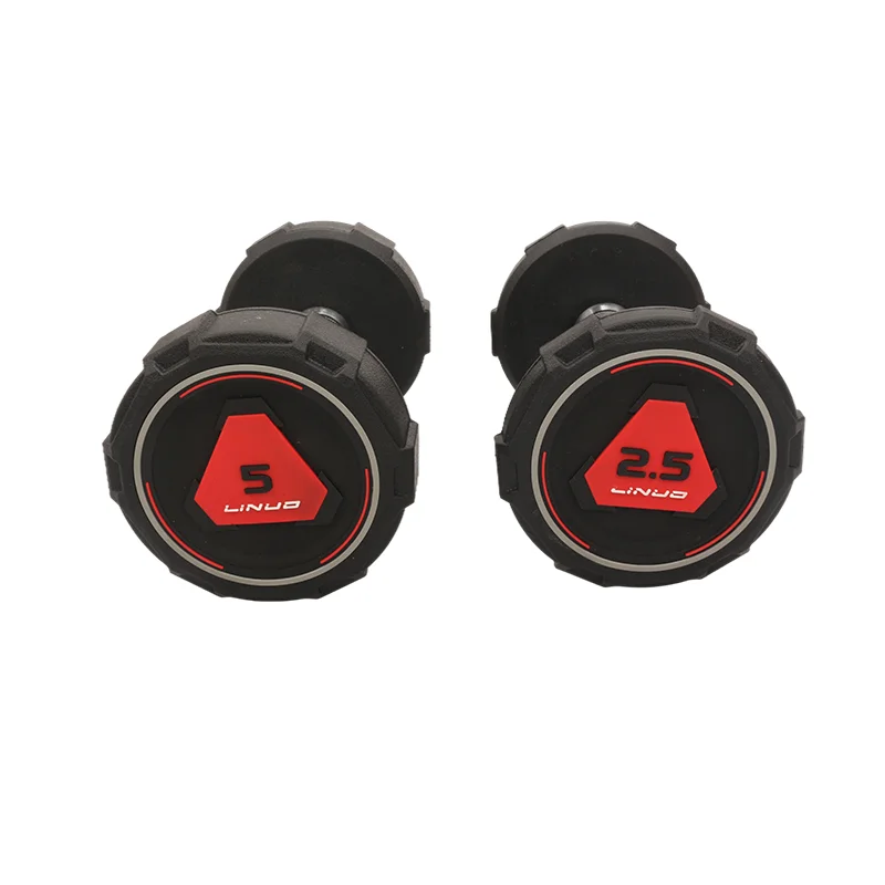 Eoc-friendly Gym Equipment Round Rubber  PEV Dumbbells  dumbbell Sets Weightlifting