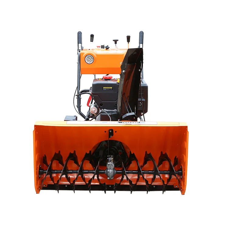 The snow sweeper starts the small-sized hand push snow remover in the property Road community