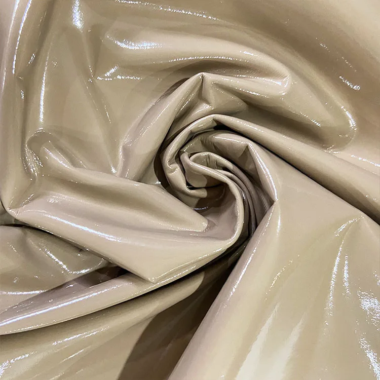 Зеркальная поверхность, тянущаяся в 4 направлениях, кожа, шерсть, задняя искусственная кожа PU ткань для одежды