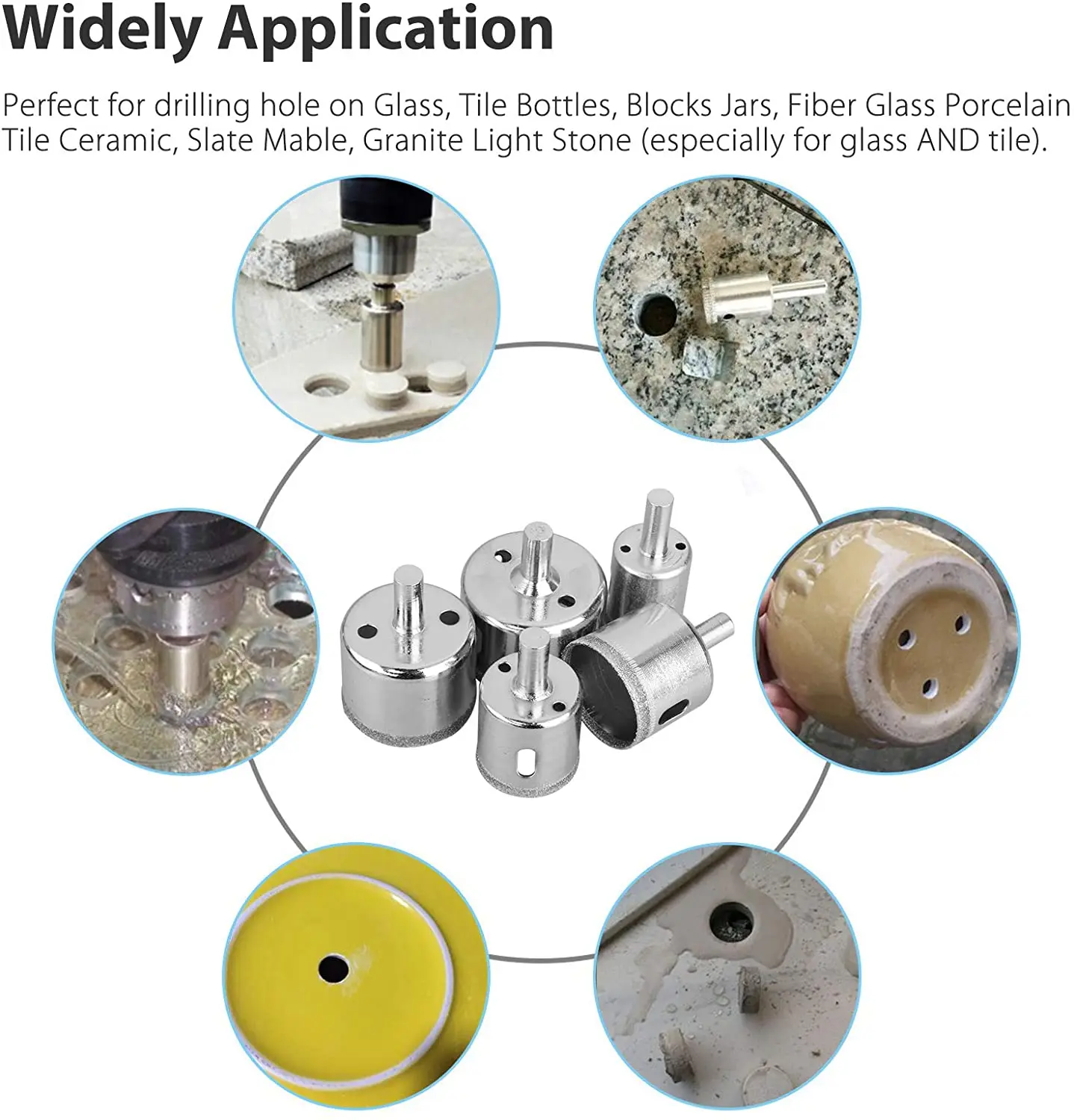 EUROCUT Glass Opener Diamond Hole Saw Cutting Diamond Glass Hole Saw For Granite