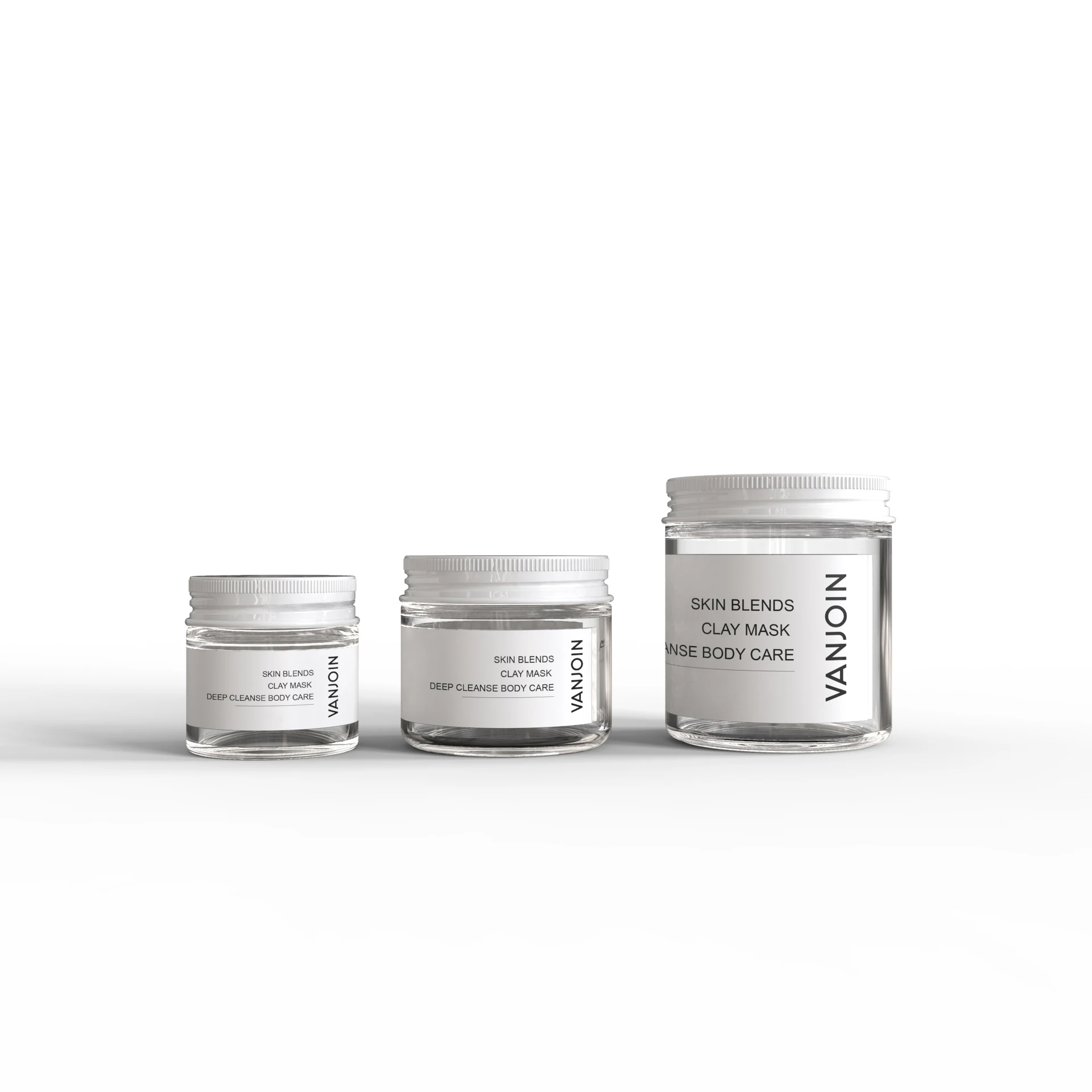 Vanjoin Clear 100ml 200ml 300ml 500ml Wide Mouth Clear Straight Sided Storage Bottle 4oz 8oz 16oz Glass Jar with Metal Lid