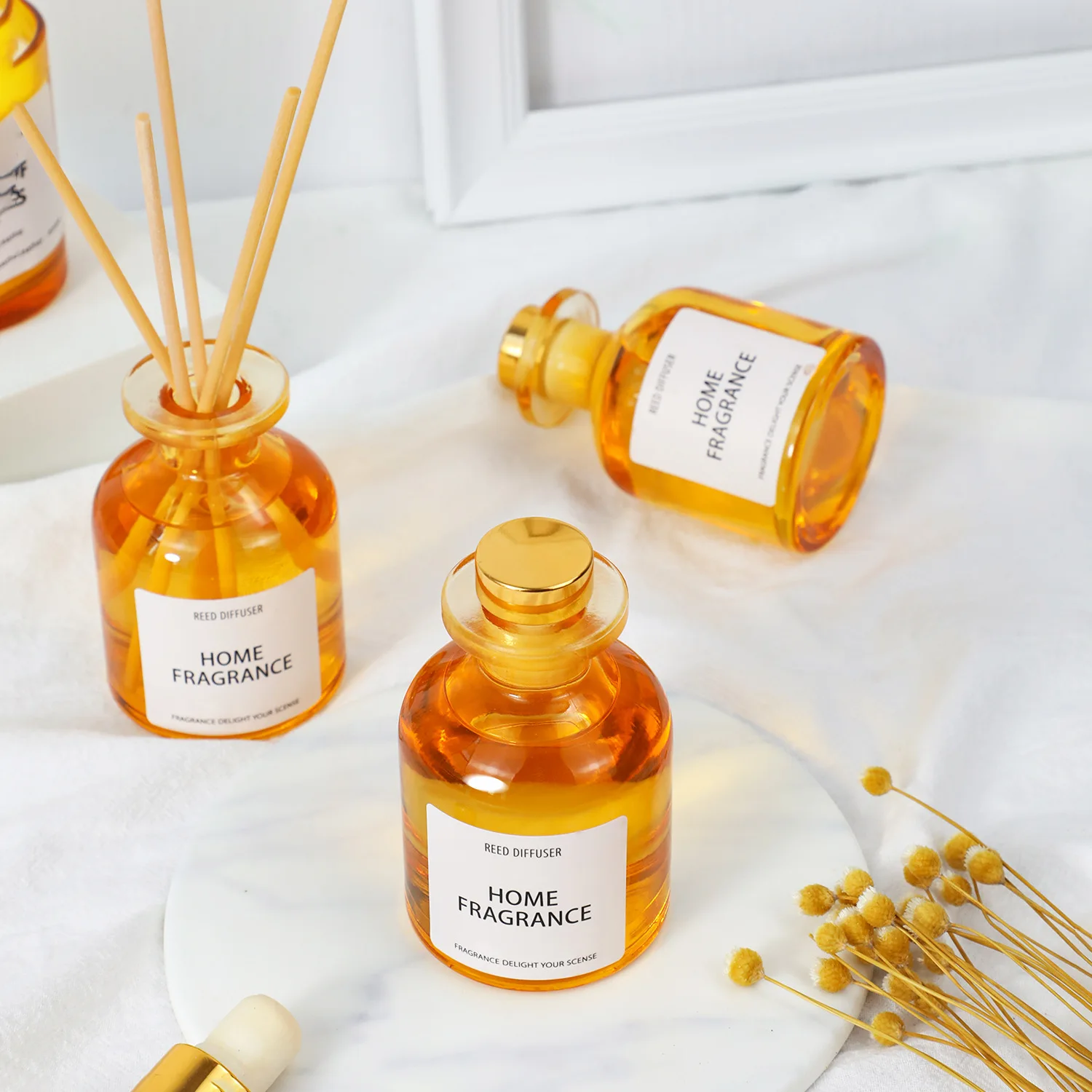 High Quality Air Freshener 100ml Custom Logo Creative Bottle Lemon Reed Diffuser With Cork