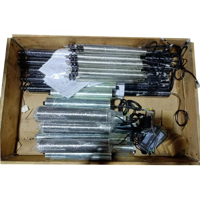 Steel AC or DC powered rubber coated rollers or drive rollers / drum motors