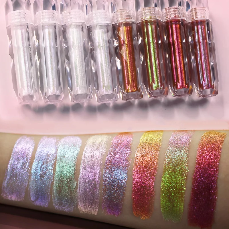 Private Label макияж глаз 8 видов цветов высокопигментированные водонепроницаемые стойкие мерцающие жидкие тени для век хамелеон