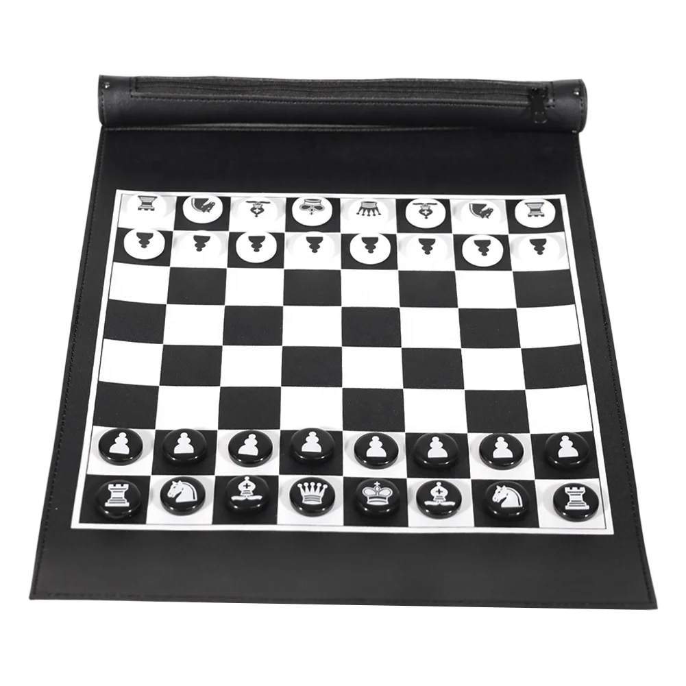 EASTOMMY ET-231206 Scroll Chessboard Black White Rolls Of Travel Games Camping Toy Set For Outdoor Enthusiasts To Carry Around