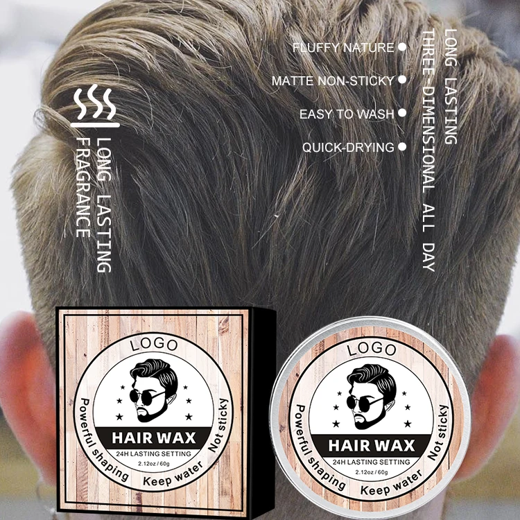 professional custom 60g white hair wax jojoba oil organic vitamn E hair wax for men