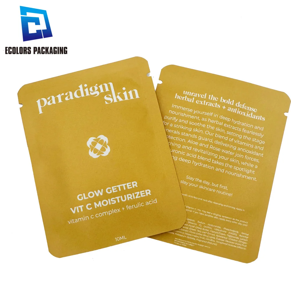 10ml flat empty liquid skincare sample aluminum foil small packets cosmetics 3 sided seal sachets plastic bags